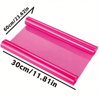 Automobile Headlight And Taillight Tinted Film Cover, Pink Color, 30cm X 60cm