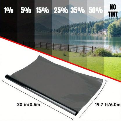 Automotive Window Film Roll Light Transmission: 1%-50%- Heat-Blocking, Sun-Blocking, UV-Resistant, Scratch-Resistant- Ideal DIY Tinting Solution For Trucks, Cars, And SUVs (20 Inches * 20 Feet)