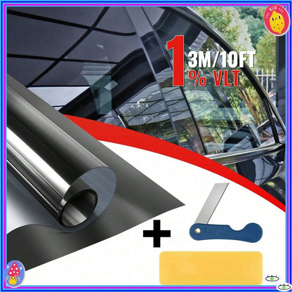 Automotive Window Film Roll Light Transmission: 1%-50%- Heat-Blocking, Sun-Blocking, UV-Resistant, Scratch-Resistant- Ideal DIY Tinting Solution For Trucks, Cars, And SUVs (20 Inches * 20 Feet)
