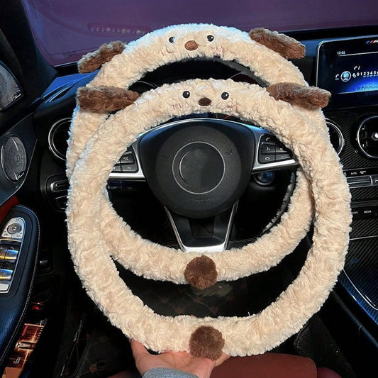Autumn/Winter Christmas Plush Car Steering Wheel Cover Cute, Warm, And Non-Slip Wheel Cover New Winter Universal Car Accessory Top Christmas Gift Choice Perfect For Home Christmas Decor Settings Essen