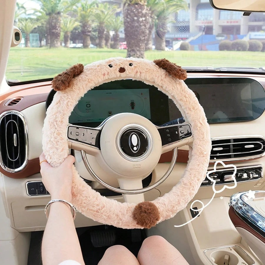 Autumn/Winter Christmas Plush Car Steering Wheel Cover Cute, Warm, And Non-Slip Wheel Cover New Winter Universal Car Accessory Top Christmas Gift Choice Perfect For Home Christmas Decor Settings Essen