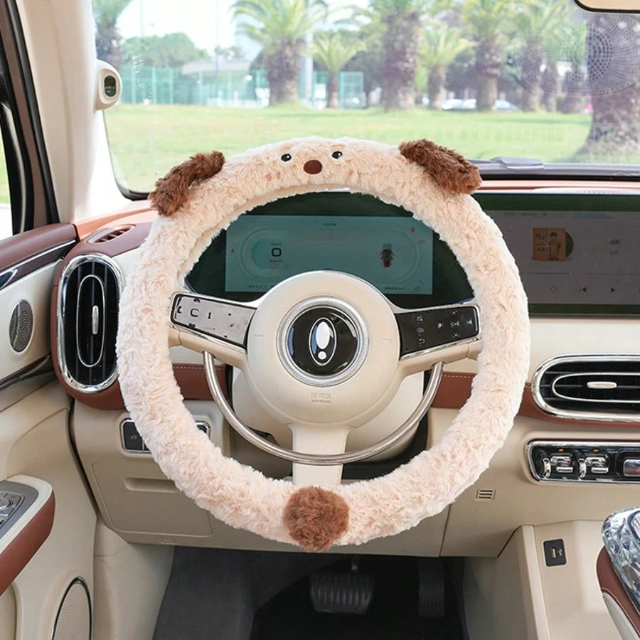 Autumn/Winter Christmas Plush Car Steering Wheel Cover Cute, Warm, And Non-Slip Wheel Cover New Winter Universal Car Accessory Top Christmas Gift Choice Perfect For Home Christmas Decor Settings Essen