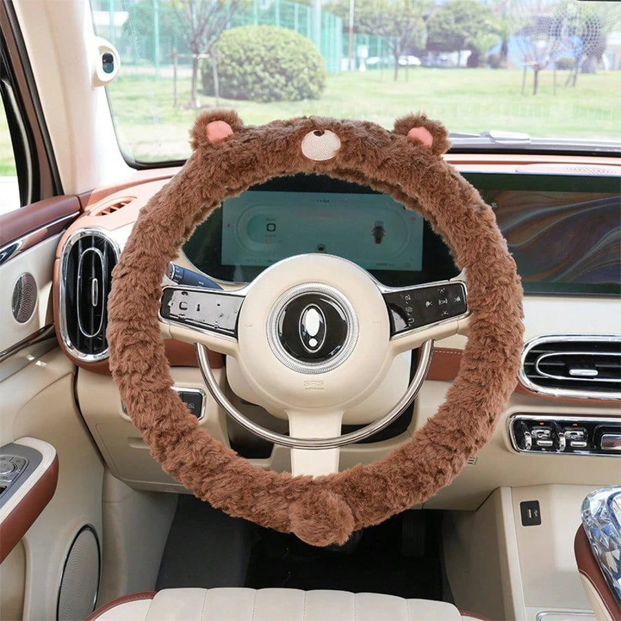 Autumn/Winter Christmas Plush Car Steering Wheel Cover Cute, Warm, And Non-Slip Wheel Cover New Winter Universal Car Accessory Top Christmas Gift Choice Perfect For Home Christmas Decor Settings Essen