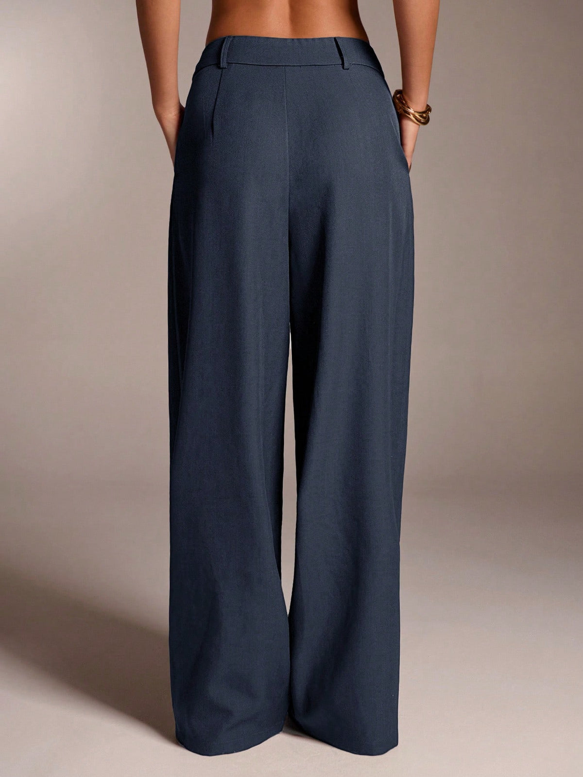 Avantive Women Navy Blue Winter Oversized Office Wide Leg Palazzo Pants,Elegant Business Casual Straight Leg Trousers,Vintage Y2k Streetwear Fashion Clothes