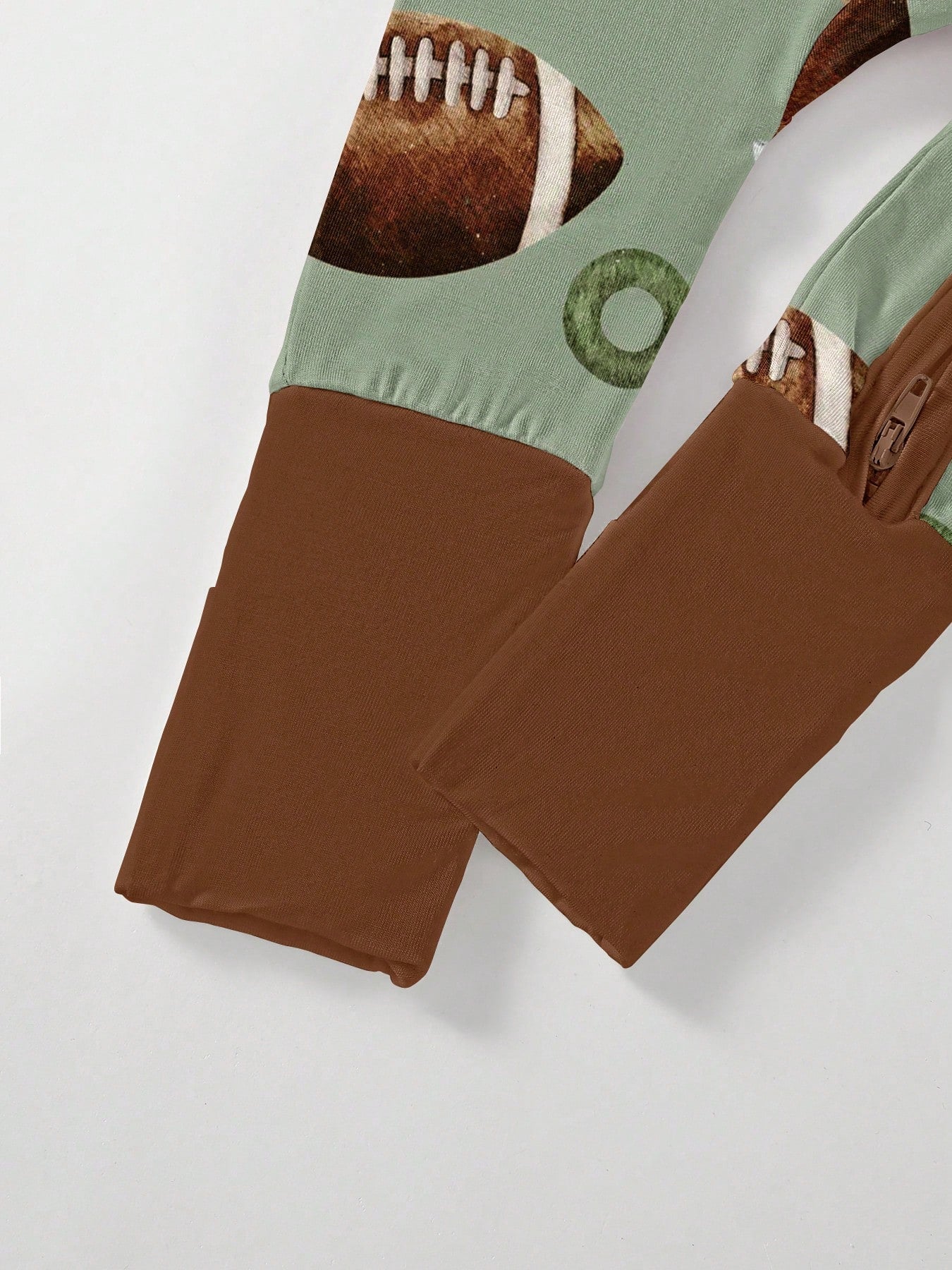 Baby Bamboo Fiber Zip-Up, Rugby Football Print Romper, All-Season Knit Fabric Skinny Fit With Zipper Detail, Baby Girl Boy Spring Winter Autumn Clothes, Perfect For Outdoor Christmas Gift.