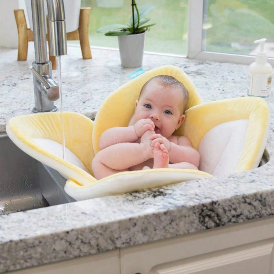 Baby Bath Mat, Newborn Flower Bath Mat, Sunflower Sink Wash Face Pad