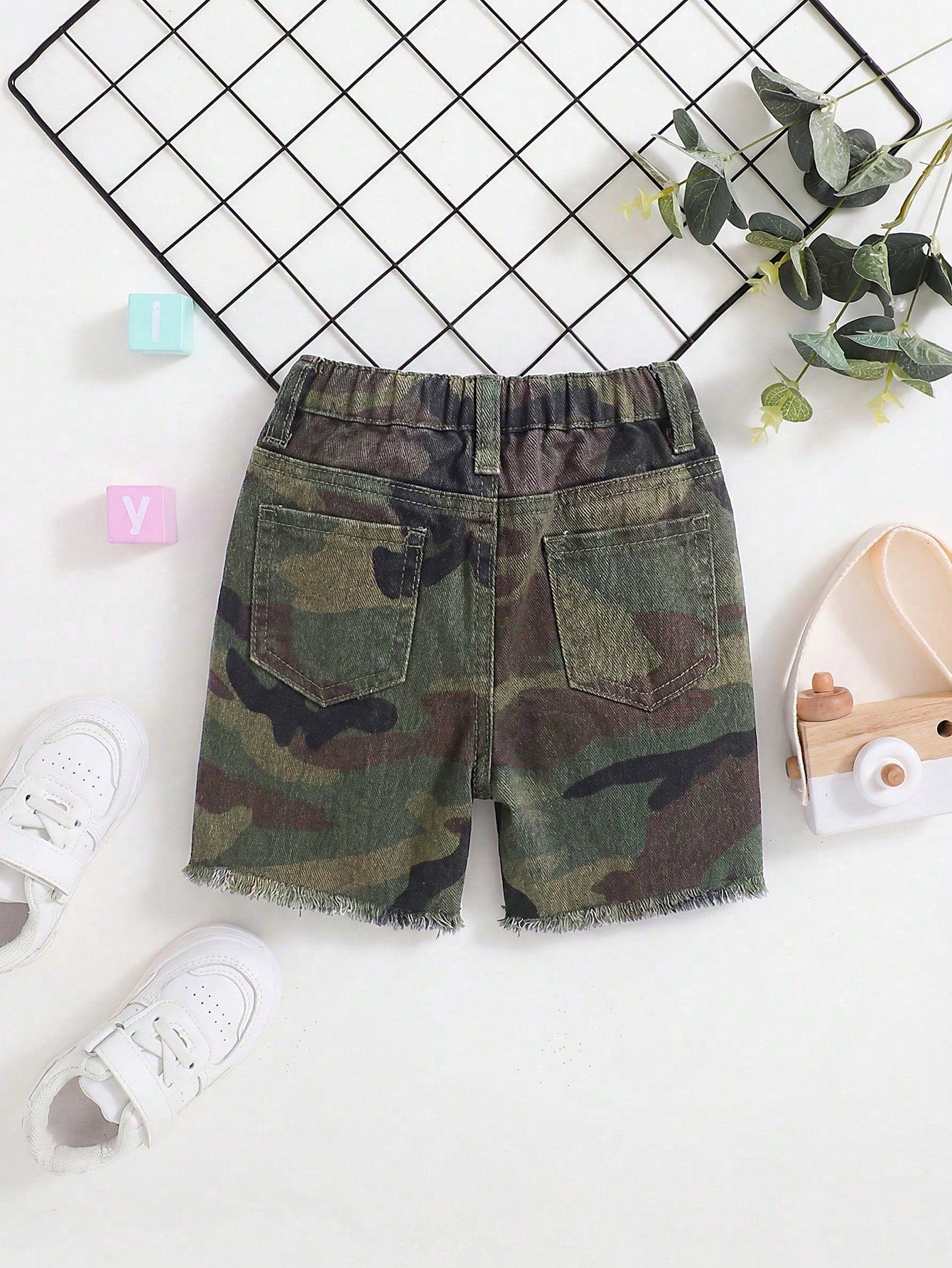 Baby Boy Camouflage Denim Ripped Shorts,Fashionable Casual Comfortable Breathable Soft Skin Friendly Summer Beach Sports Back-To-School