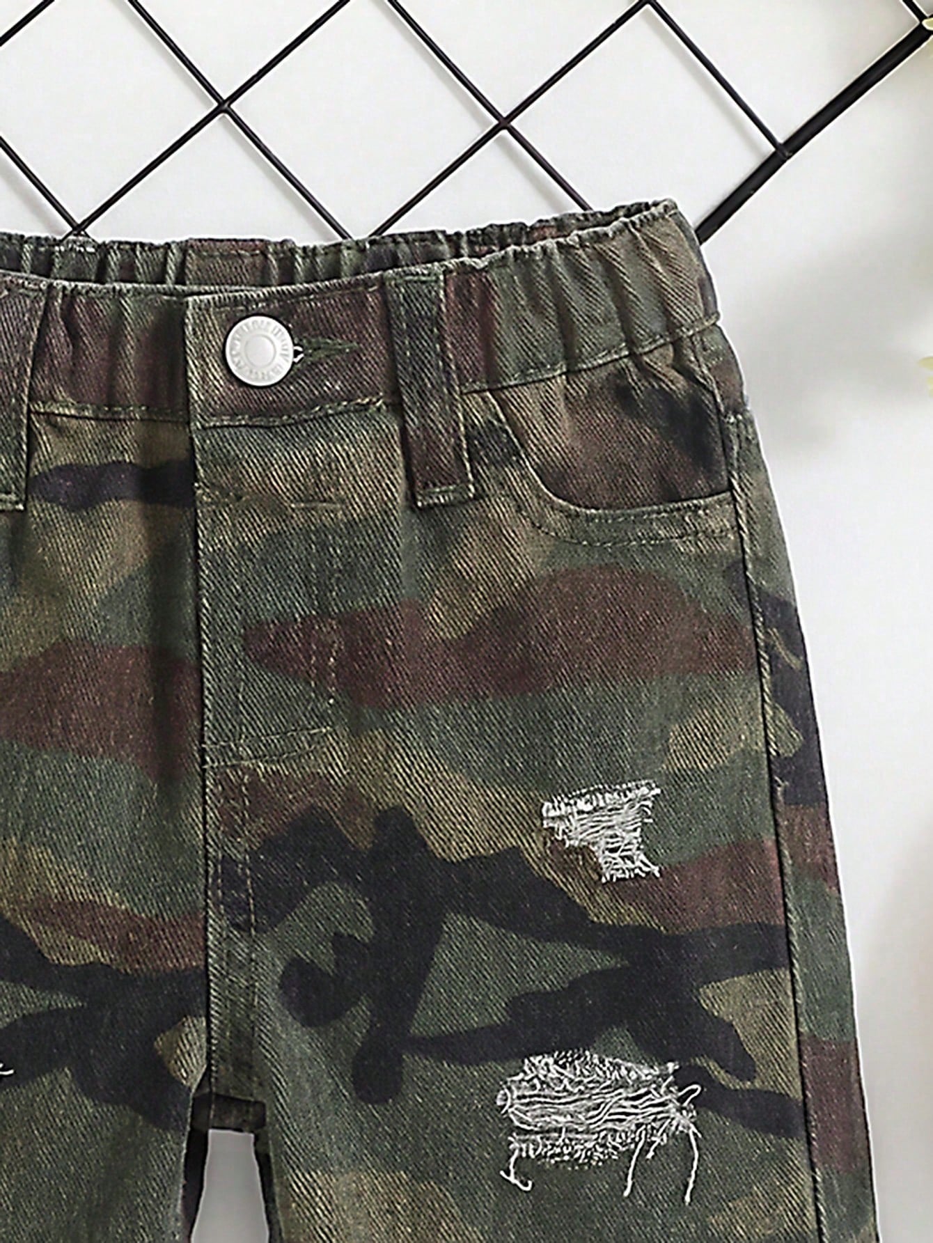 Baby Boy Camouflage Denim Ripped Shorts,Fashionable Casual Comfortable Breathable Soft Skin Friendly Summer Beach Sports Back-To-School
