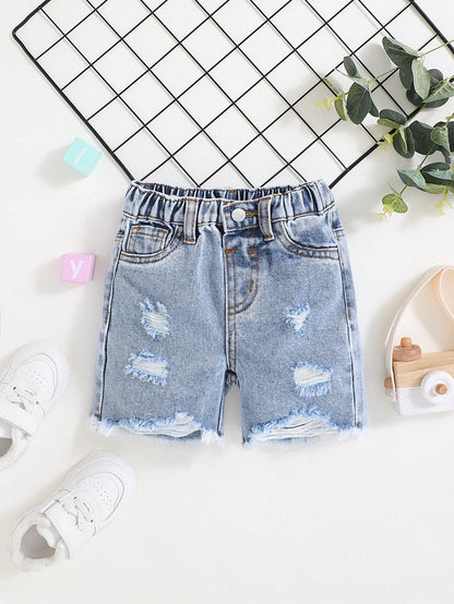 Baby Boy Camouflage Denim Ripped Shorts,Fashionable Casual Comfortable Breathable Soft Skin Friendly Summer Beach Sports Back-To-School