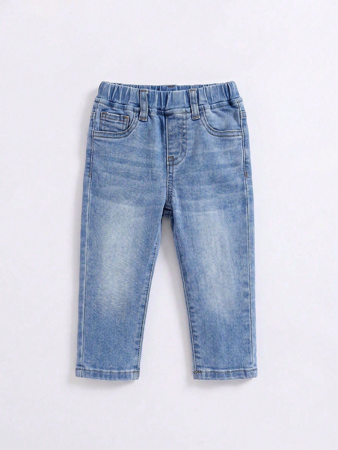 Baby Boy's Straight Leg Jeans, Casual & Simple, Suitable For Fall & Winter
