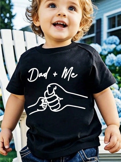 Baby Boy Short Sleeved Loose Round Neck T-Shirt With Casual Cute Handsome Quote Printed Pattern Suitable For Summer Wear
