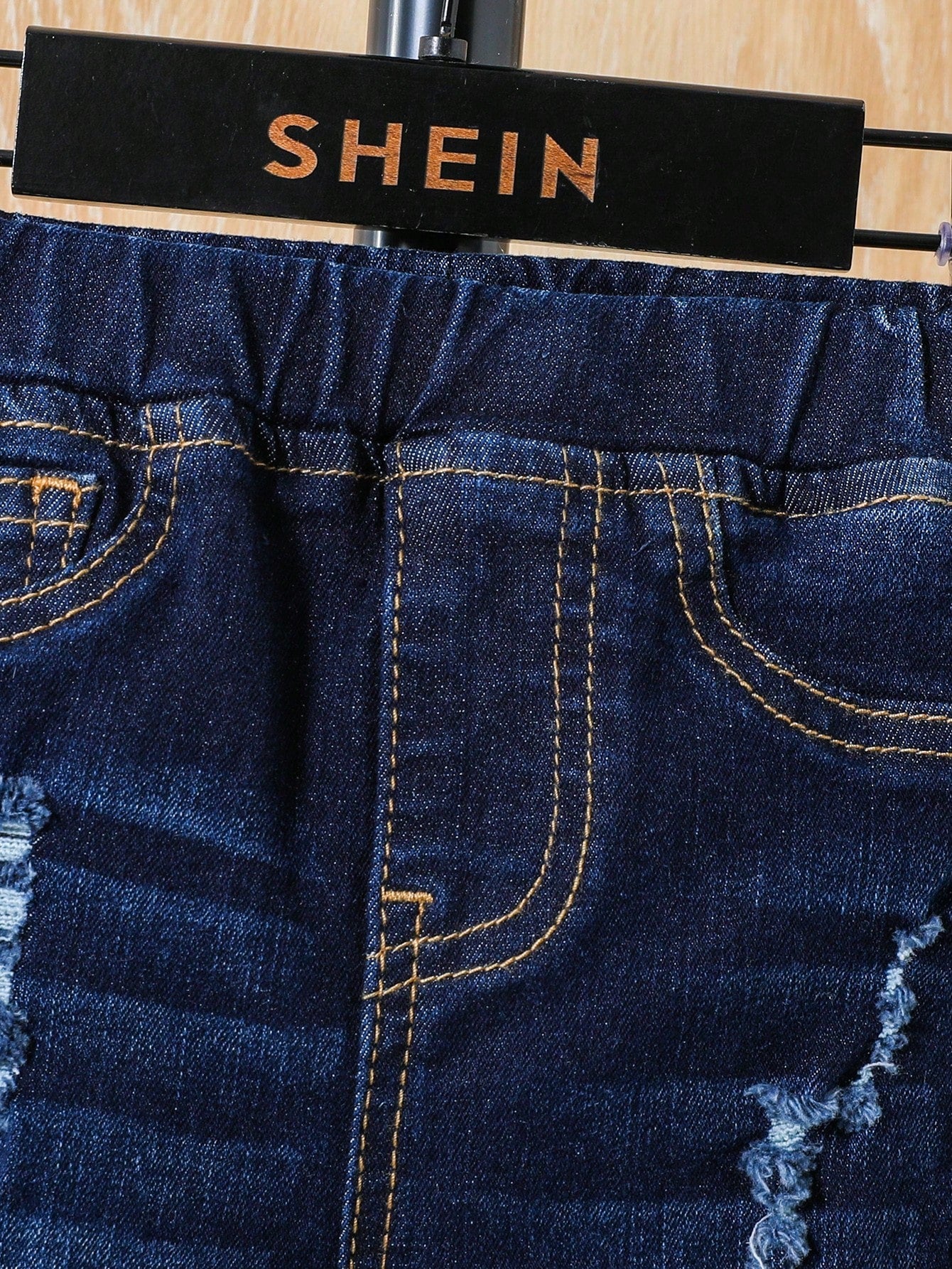 Baby Boy Spring Summer Solid Washed Pocket Ripped Denim Jeans, Summer