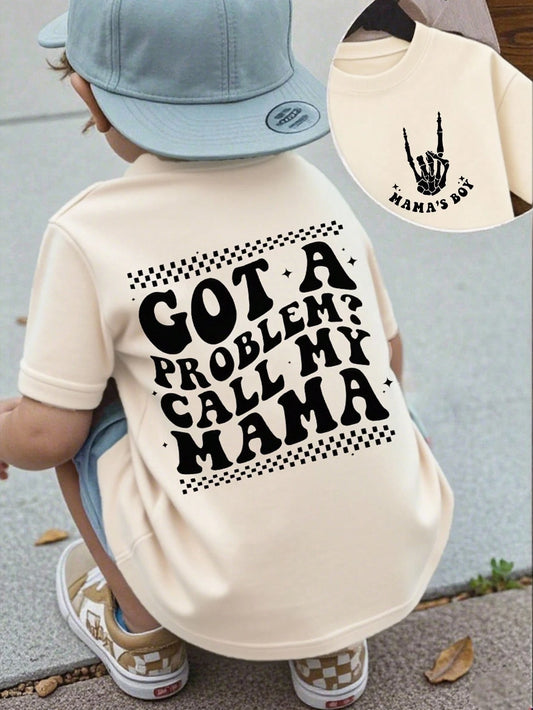 Baby Boy White Casual Short Sleeve T-Shirt,Summer Graphic City Break Tee With Ghost Face Skeleton Hand Gesture Funny Letter Slogan Creative Cartoon