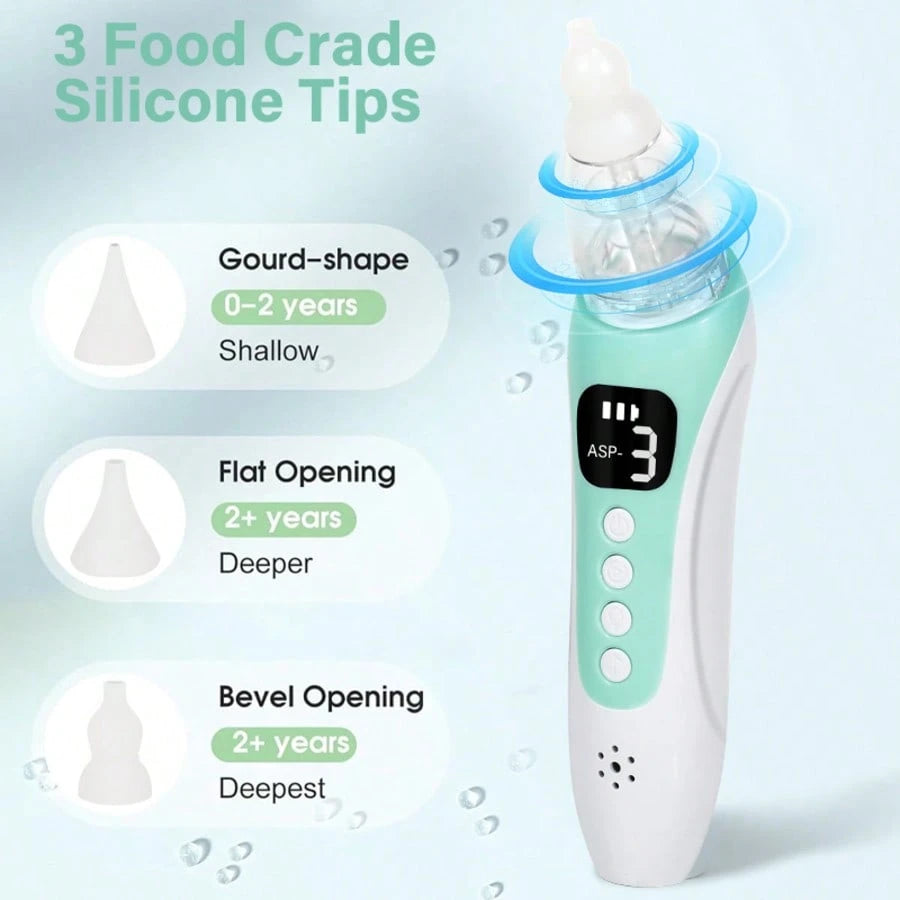 Baby Electric Nasal Aspirator, Gentle 3 Suction Levels, Nose Cleaner For Baby Cold Nasal Care