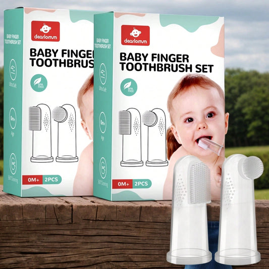 Baby Finger Toothbrush For Training Teething, Newborns Toddler Silicone Baby Toothbrush,Baby Oral Cleaner Massager,4PCS