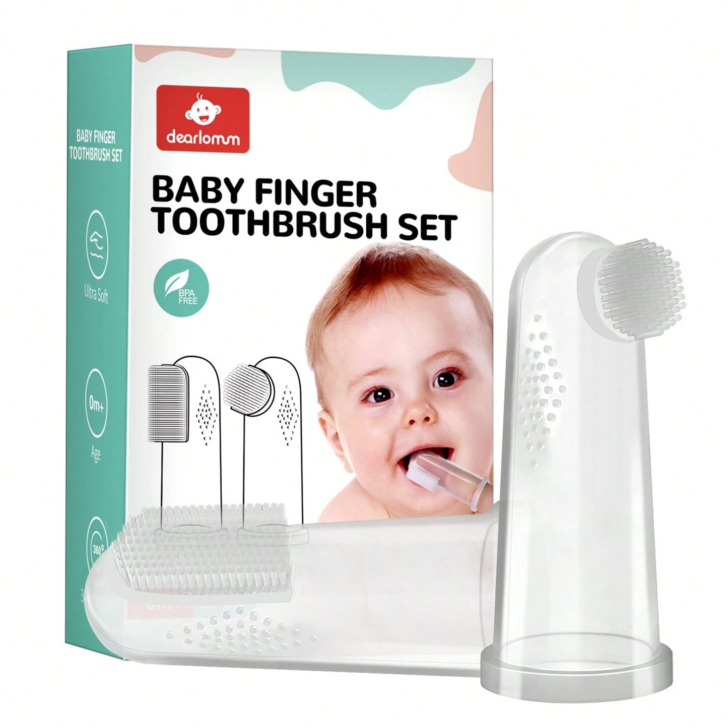 Baby Finger Toothbrush For Training Teething, Newborns Toddler Silicone Baby Toothbrush,Baby Oral Cleaner Massager