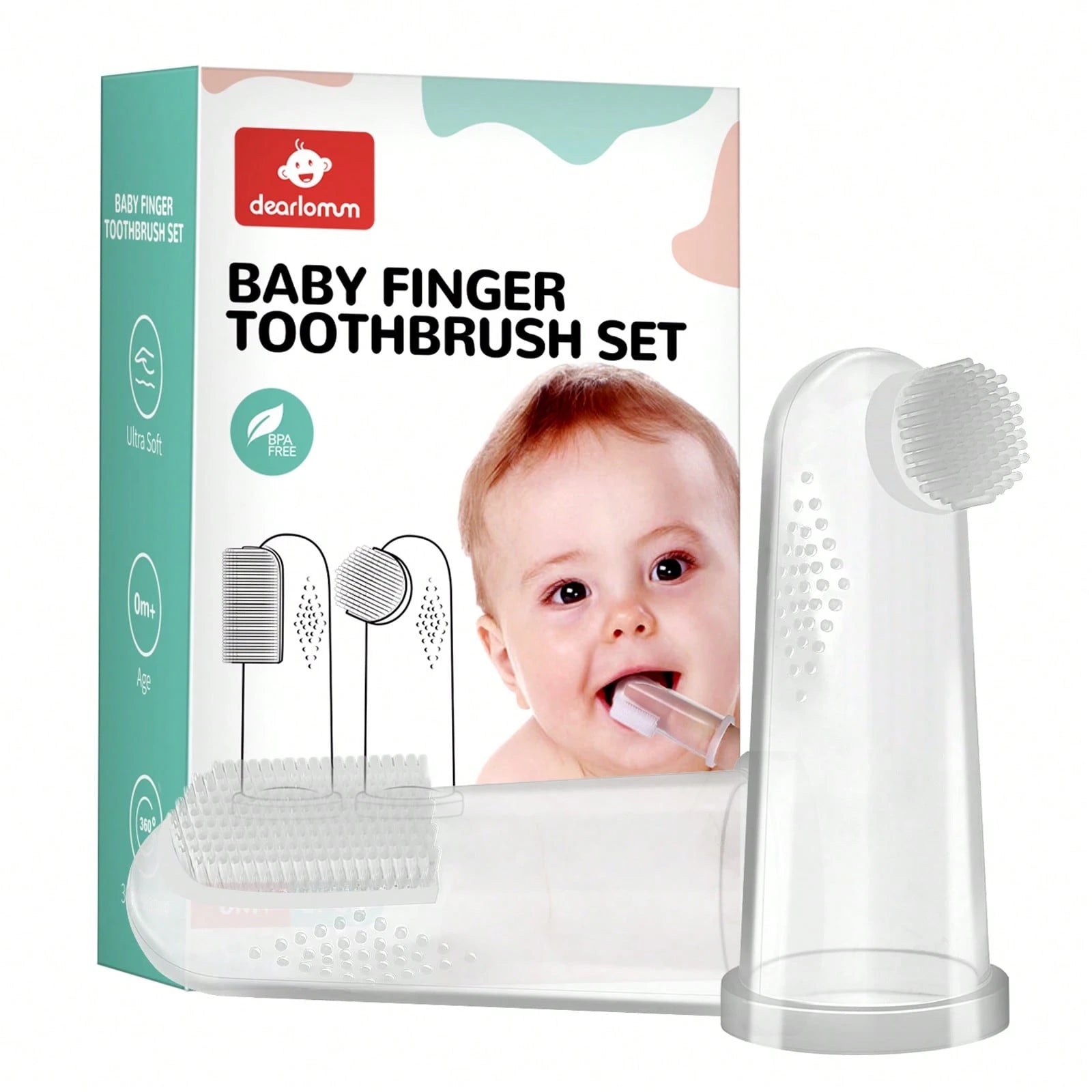 Baby Finger Toothbrush For Training Teething, Newborns Toddler Silicone Baby Toothbrush,Baby Oral Cleaner Massager