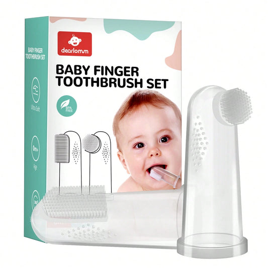 Baby Finger Toothbrush For Training Teething, Newborns Toddler Silicone Baby Toothbrush,Baby Oral Cleaner Massager
