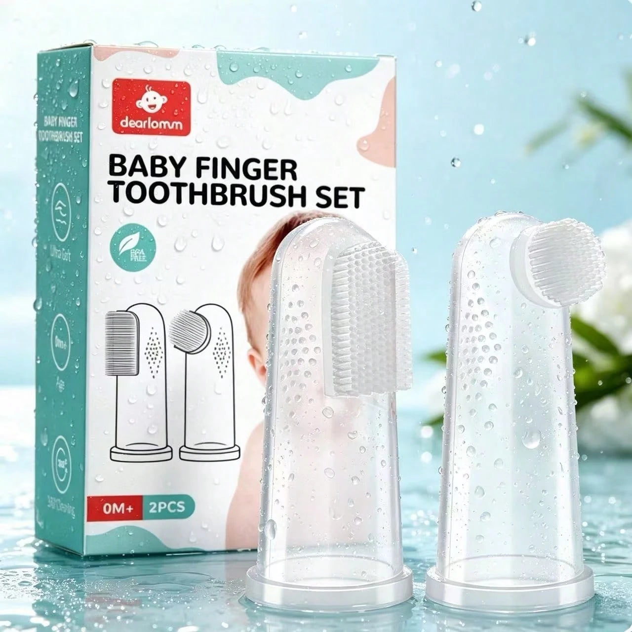 Baby Finger Toothbrush For Training Teething, Newborns Toddler Silicone Baby Toothbrush,Baby Oral Cleaner Massager