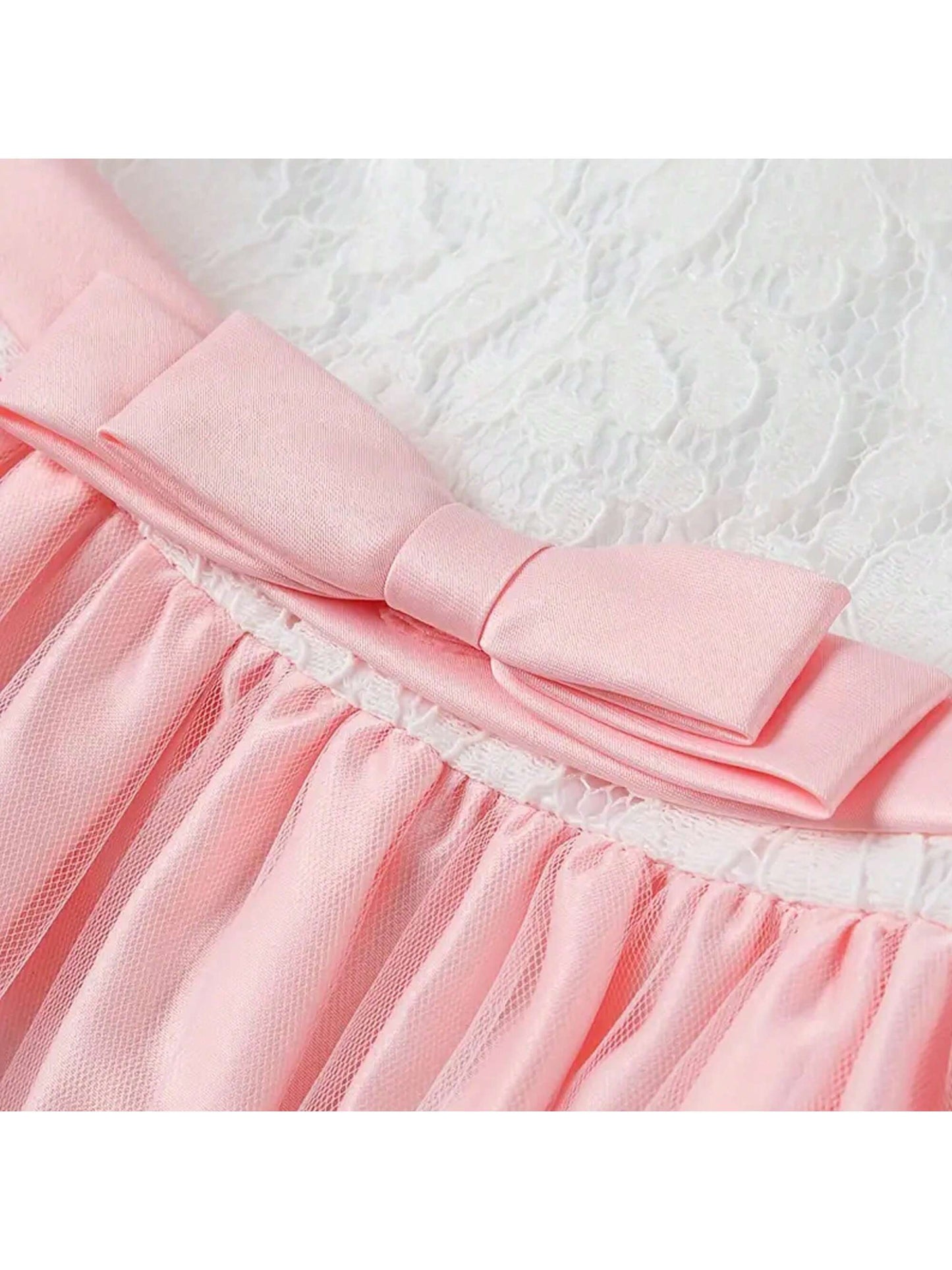 Baby Girl's Lace Bow Princess Dress For Baby Girl First Birthday Dress