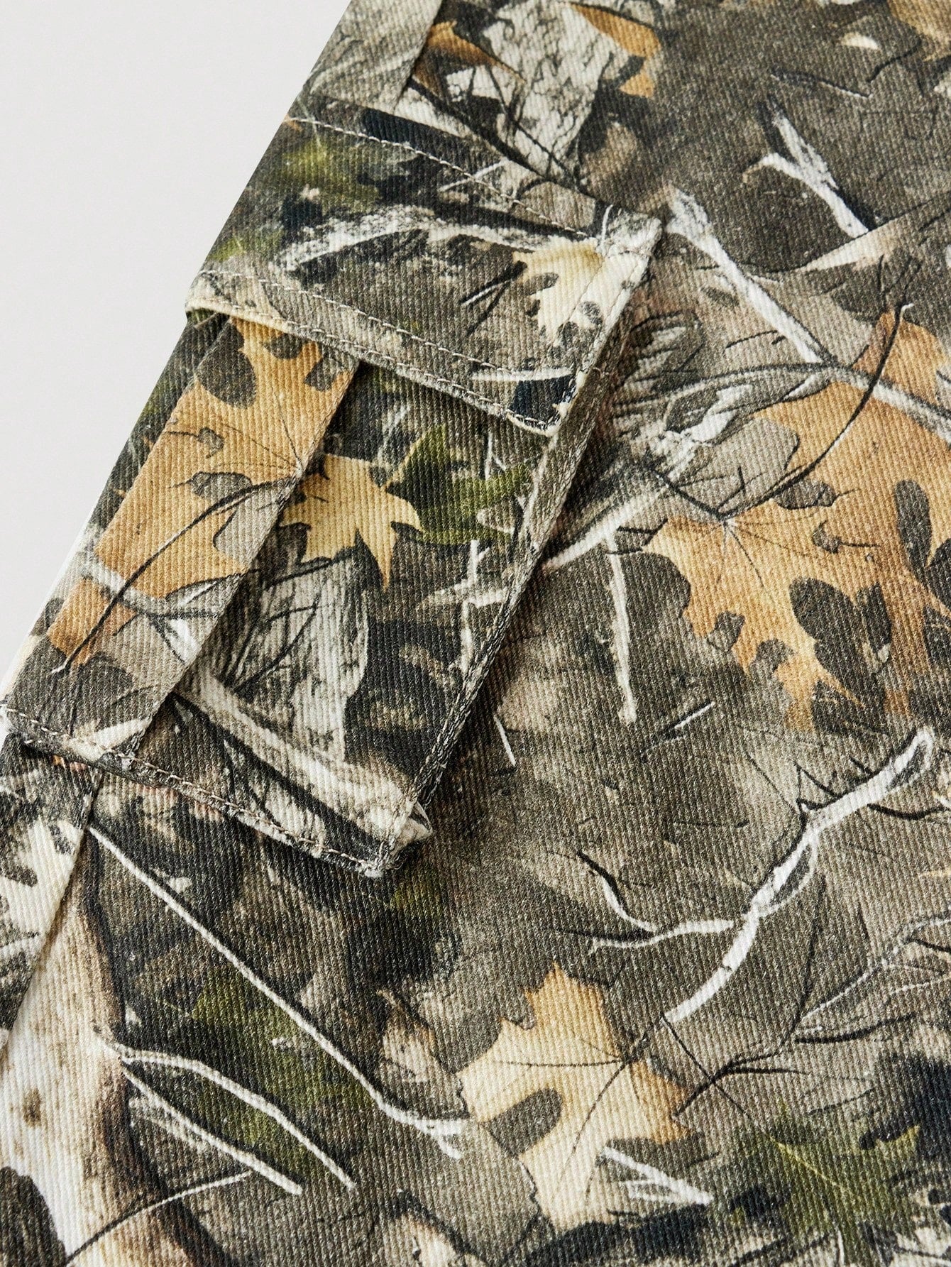 Baby Girl Y2K Camouflage Branch Print Loose Cargo Denim Pants,Fall Clothes,Winter Clothes,Street Wear
