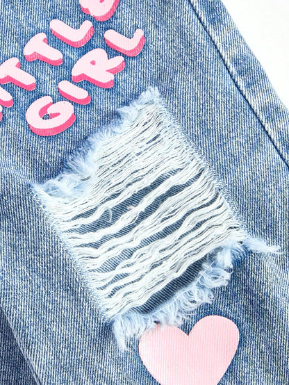 Baby Girls' Denim Overalls,Light Blue Floral Cute School Autumn Casual Personalized Loose Fit Adjustable Bib Pants,Soft Comfortable Cotton Fabric