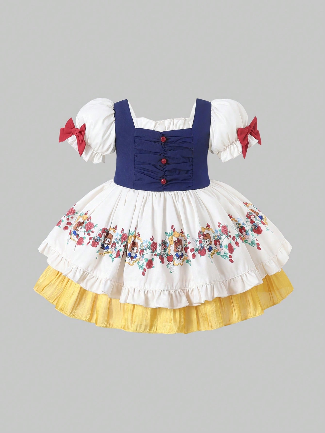 Baby Girls Pretty Party Dress, Baby Evening Gown With Cute Pattern, Princess Dress With Fluffy Full Skirt, Soft And Comfortable Children's Clothing