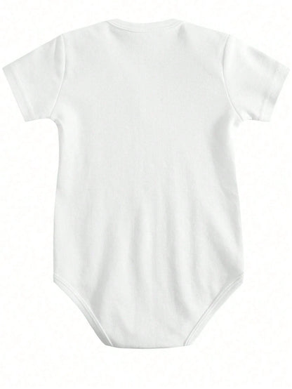Baby Girls Short Sleeve Bodysuit Cuter Version Of Daddy Pink Heart Letter Print Newborn Triangle Romper Infant Summer One Piece Outfit