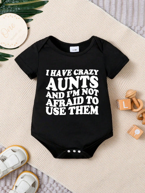 Baby Letter Print Baby Casual One-Piece Short Sleeve Cute Crawler
