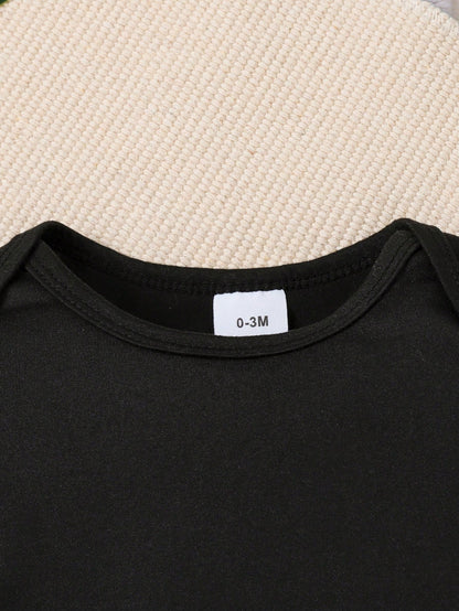 Baby Letter Print Baby Casual One-Piece Short Sleeve Cute Crawler