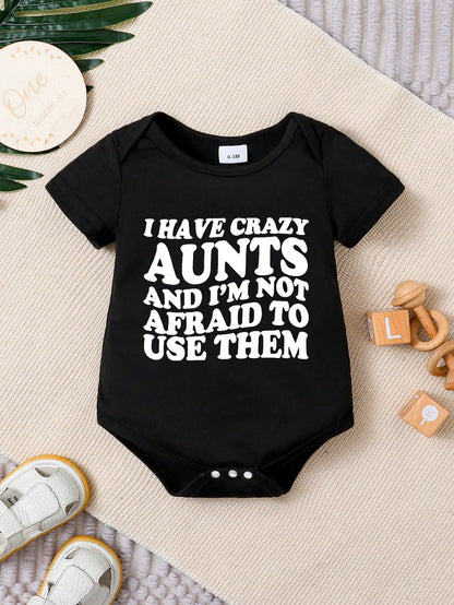 Baby Letter Print Baby Casual One-Piece Short Sleeve Cute Crawler