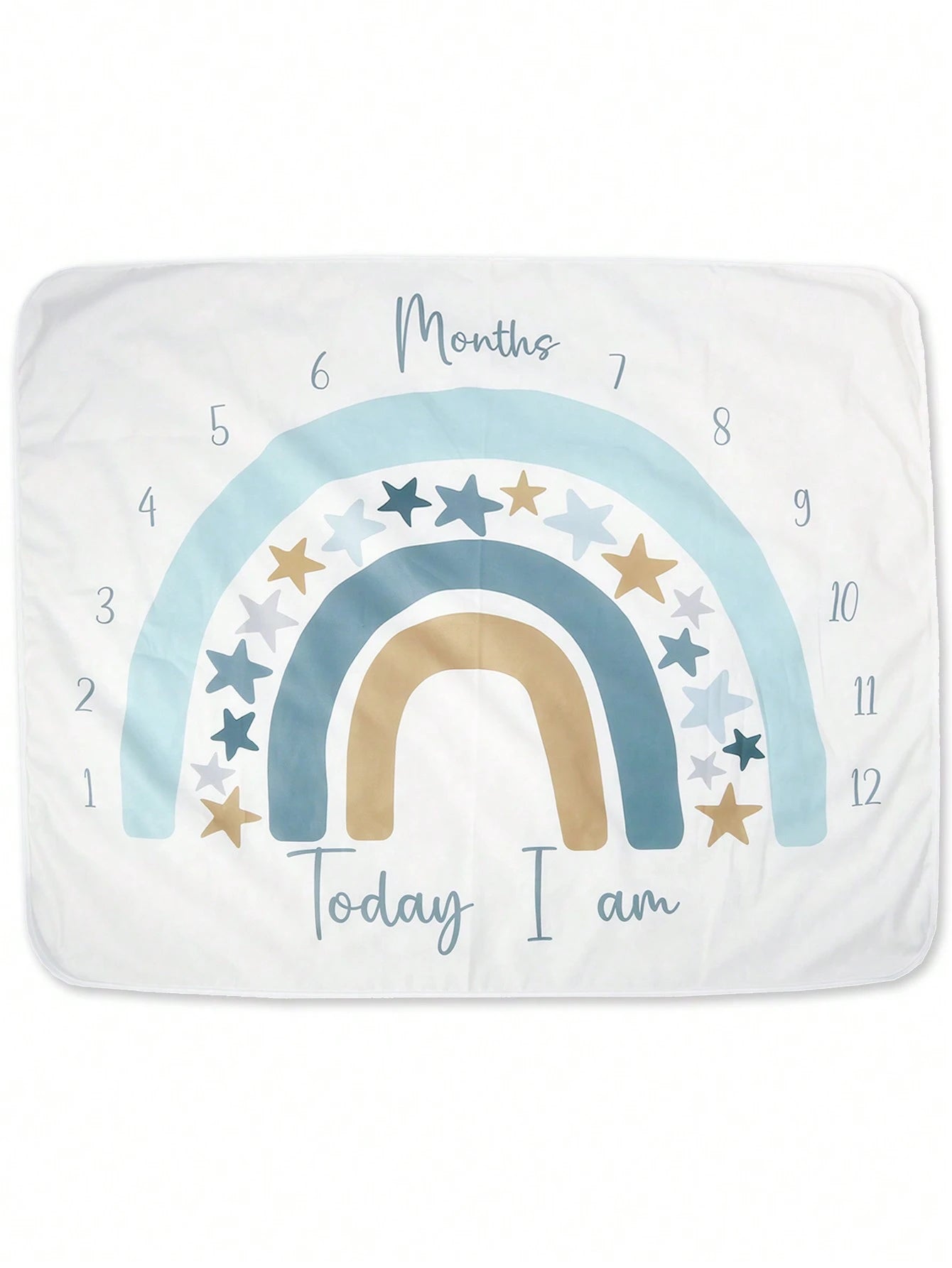 Baby Milestone Blanket With Rainbow & Star Prints