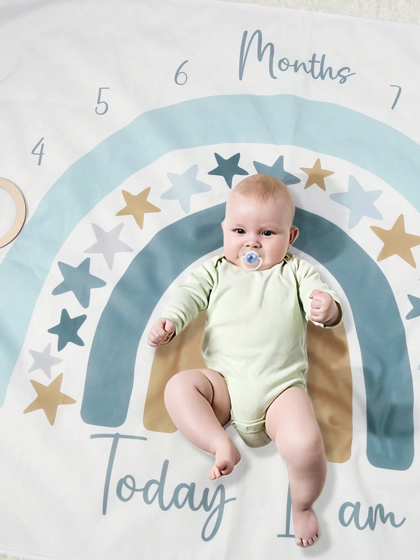 Baby Milestone Blanket With Rainbow & Star Prints