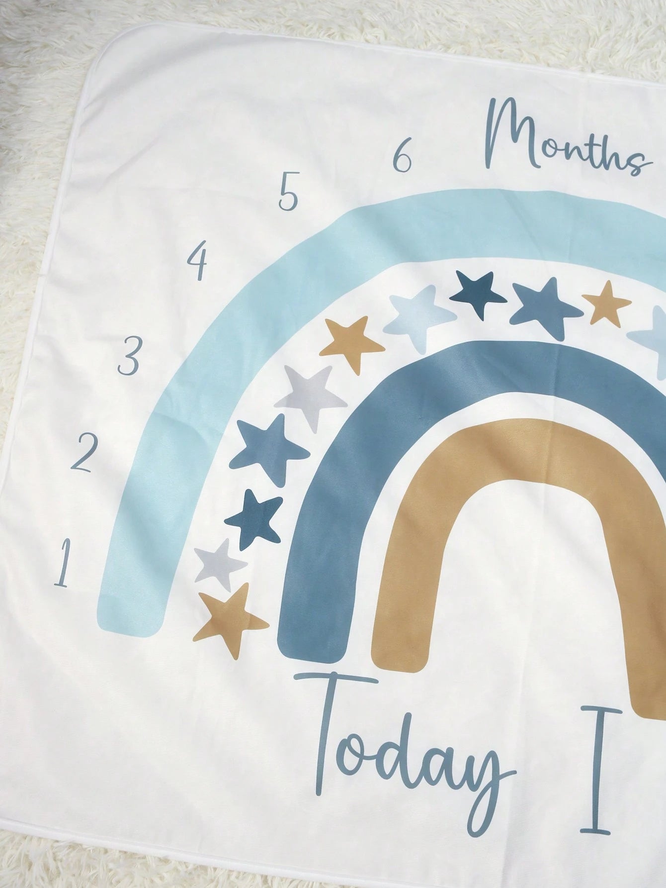 Baby Milestone Blanket With Rainbow & Star Prints