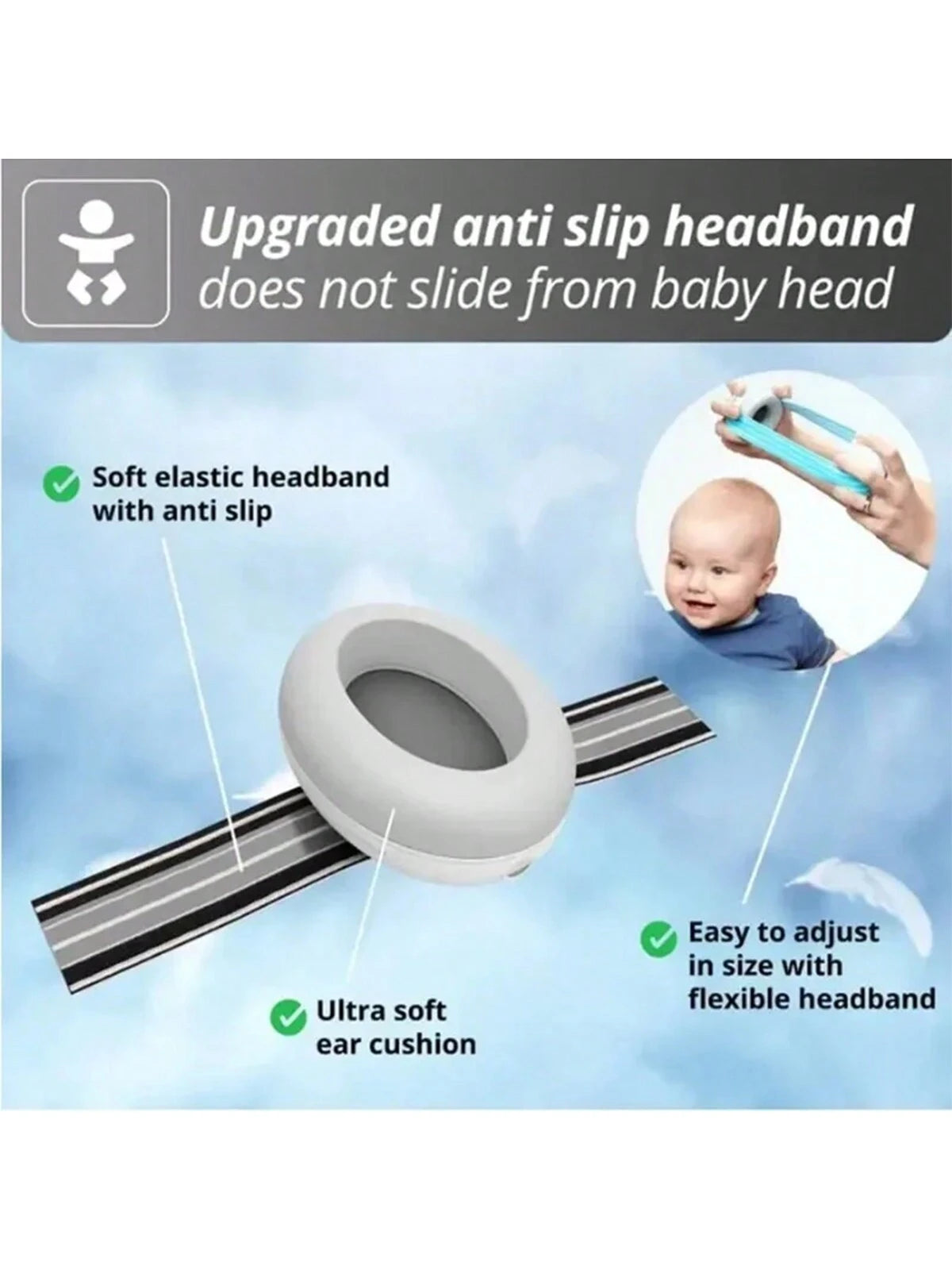Baby's Ear Protection Headphones For Toddlers Learning To Walk, Noise Reduction, Prevent Hearing Loss And Improve Sleep Baby Shower Family Decorations Gifts