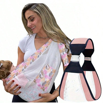 Baby Sling Carrier, 28-40 Lbs – Baby Travel Essential, Adjustable Mesh Sling With Secure Safety Buckle & Comfortable Hold With One Hand Support