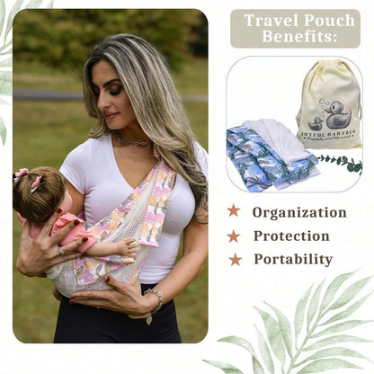 Baby Sling Carrier, 28-40 Lbs – Baby Travel Essential, Adjustable Mesh Sling With Secure Safety Buckle & Comfortable Hold With One Hand Support