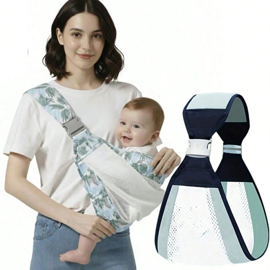 Baby Sling Carrier, 28-40 Lbs – Baby Travel Essential, Adjustable Mesh Sling With Secure Safety Buckle & Comfortable Hold With One Hand Support