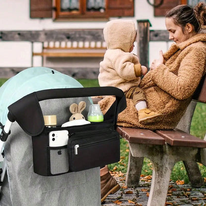 Baby Stroller Manager With Non-Slip Strap And Insulated Cup Holder, Mobile Phone Baby Stroller Bag, Suitable For Baby, Baby Jogger, Britax, BOB, Umbrella And Pet Strollers And Other Baby Strollers