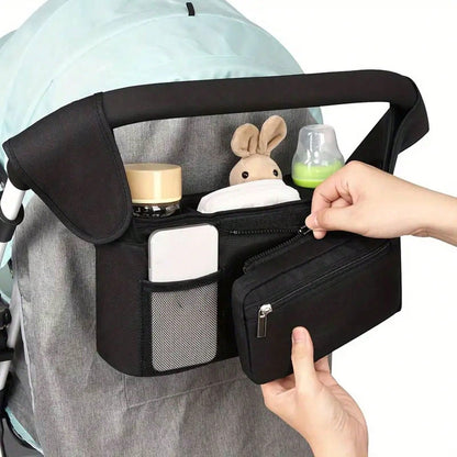 Baby Stroller Manager With Non-Slip Strap And Insulated Cup Holder, Mobile Phone Baby Stroller Bag, Suitable For Baby, Baby Jogger, Britax, BOB, Umbrella And Pet Strollers And Other Baby Strollers