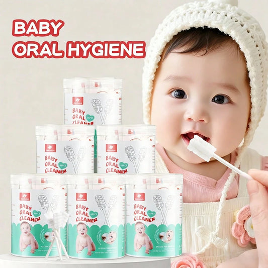 Baby Tongue Cleaner, Newborn Toothbrush, Disposable Infant Toothbrush Clean Mouth,Gauze Gum Cleaner Oral Cleaning Stick Dental Care For 0-36 Month
