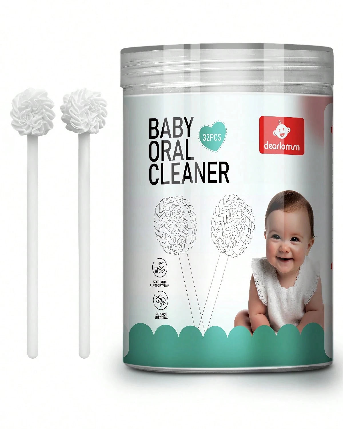 Baby Tongue Cleaner, Newborn Toothbrush, Disposable Infant Toothbrush Clean Mouth,Gauze Gum Cleaner Oral Cleaning Stick Dental Care For 0-36 Month