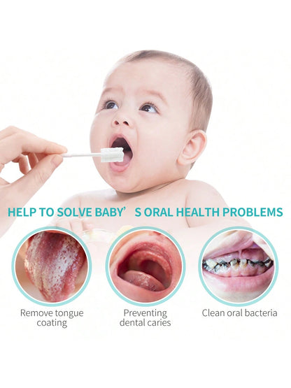 Baby Tongue Cleaner, Newborn Toothbrush, Disposable Infant Toothbrush Clean Mouth,Gauze Gum Cleaner Oral Cleaning Stick Dental Care For 0-36 Month