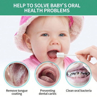 Baby Tongue Cleaner, Newborn Toothbrush, Disposable Infant Toothbrush Clean Mouth,Gauze Gum Cleaner Oral Cleaning Stick Dental Care For 0-36 Month