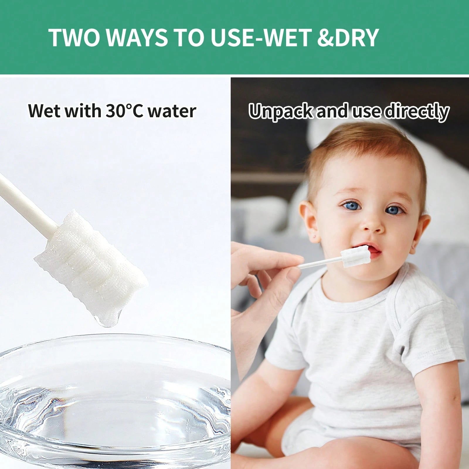 Baby Tongue Cleaner, Newborn Toothbrush, Disposable Infant Toothbrush Clean Mouth,Gauze Gum Cleaner Oral Cleaning Stick Dental Care For 0-36 Month
