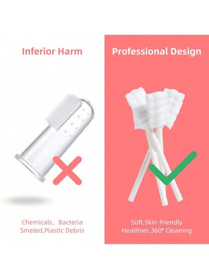 Baby Tongue Cleaner, Newborn Toothbrush, Disposable Infant Toothbrush Clean Mouth,Gauze Gum Cleaner Oral Cleaning Stick Dental Care For 0-36 Month