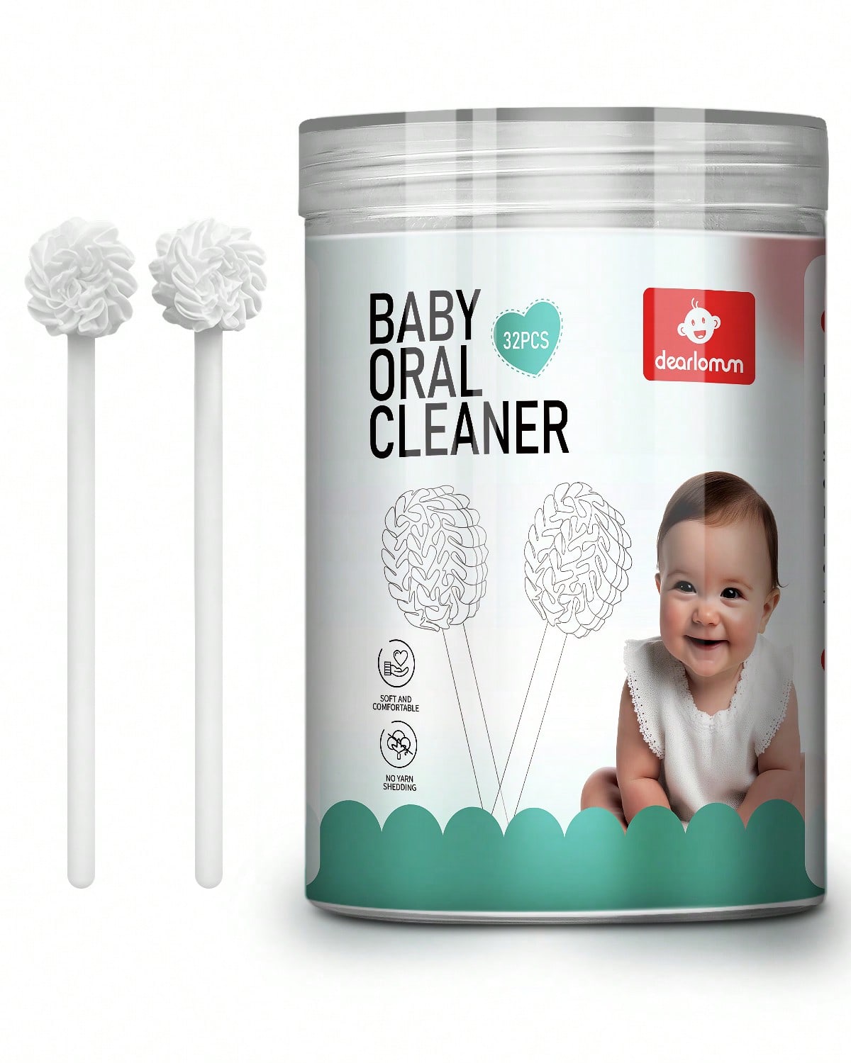 Baby Tongue Cleaner, Newborn Toothbrush, Disposable Infant Toothbrush Clean Mouth,Gauze Gum Cleaner Oral Cleaning Stick Dental Care For 0-36 Month