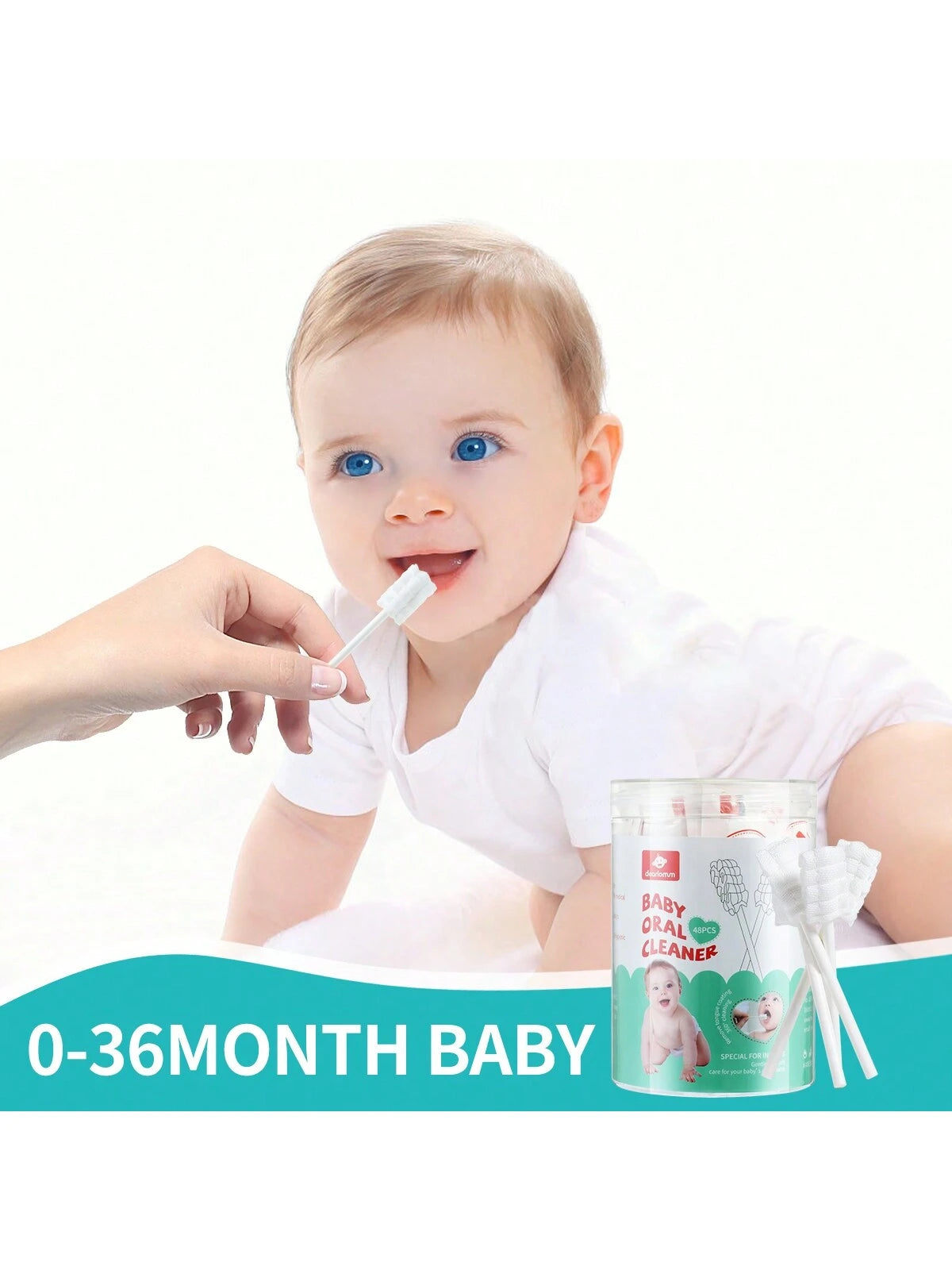 Baby Tongue Cleaner, Newborn Toothbrush, Disposable Infant Toothbrush Clean Mouth,Gauze Gum Cleaner Oral Cleaning Stick Dental Care For 0-36 Month