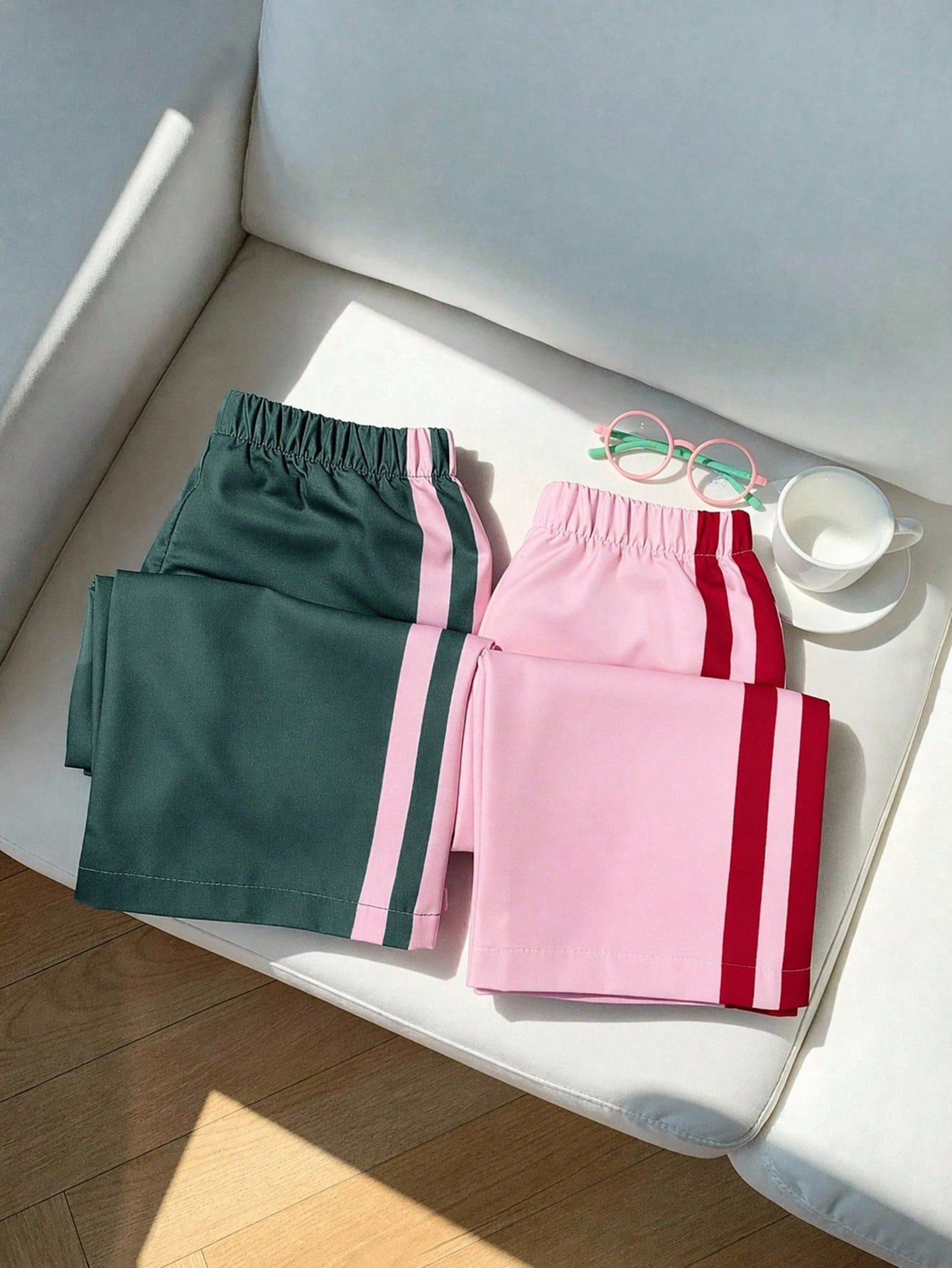 Babygirl Colorblock Sporty Loose Long Pants Pcs