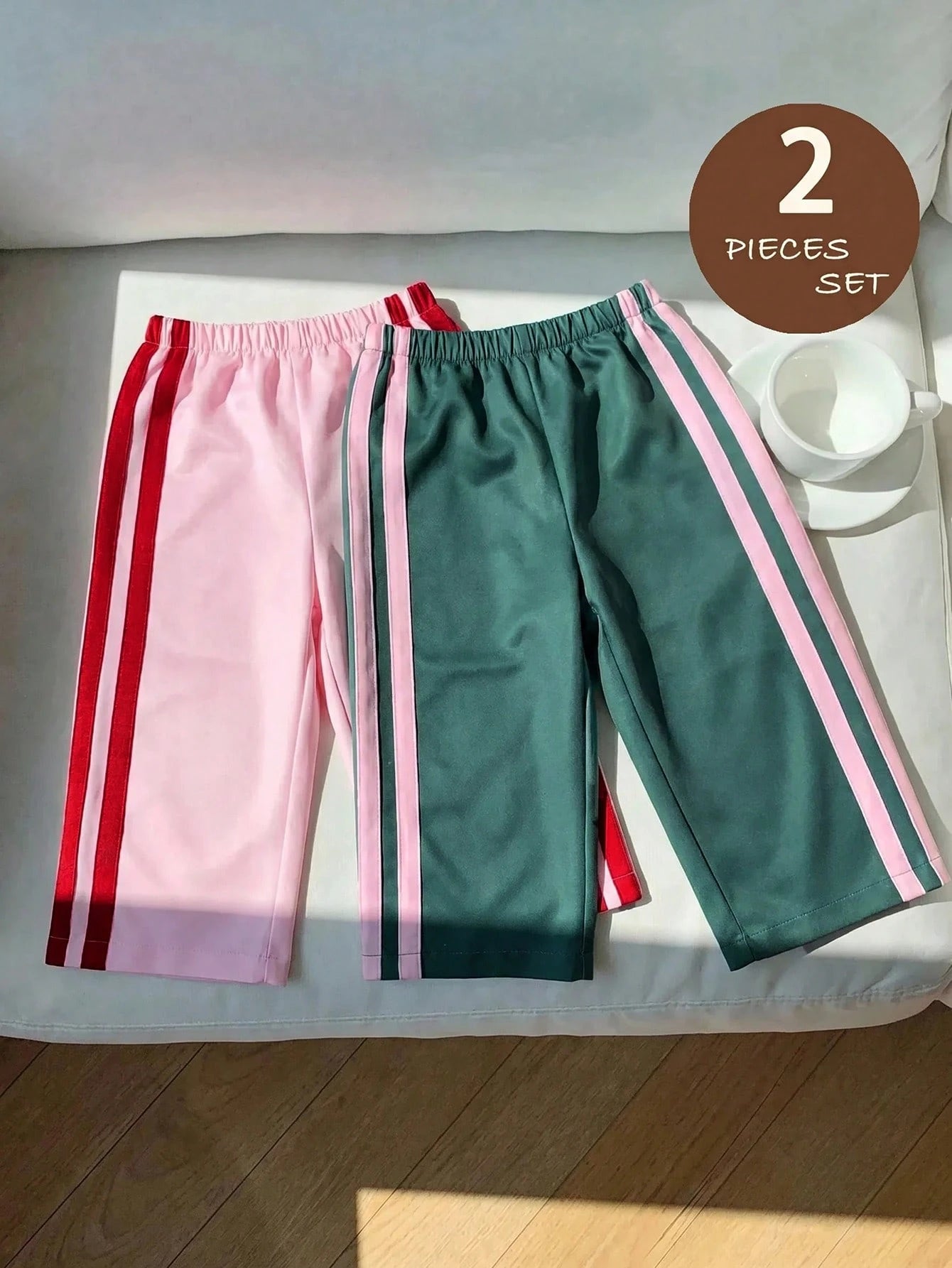 Babygirl Colorblock Sporty Loose Long Pants Pcs